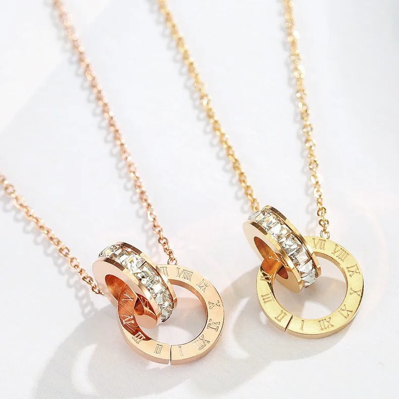 Layered Gold Necklaces for Women – 14K Gold & Silver Plated Circle Pendant Paperclip Chain Choker Necklace SetLayered Gold Necklaces for Women – 14K Gold & Silver Plated Circle Pendant Paperclip Chain Choker Necklace Set