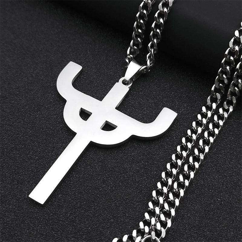 Gothic Judas Priest Stainless Steel Pendant Necklace – Silver Color Saint Chain Jewelry for Women & Men