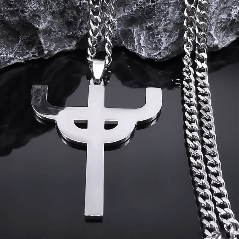 Gothic Judas Priest Stainless Steel Pendant Necklace – Silver Color Saint Chain Jewelry for Women & Men