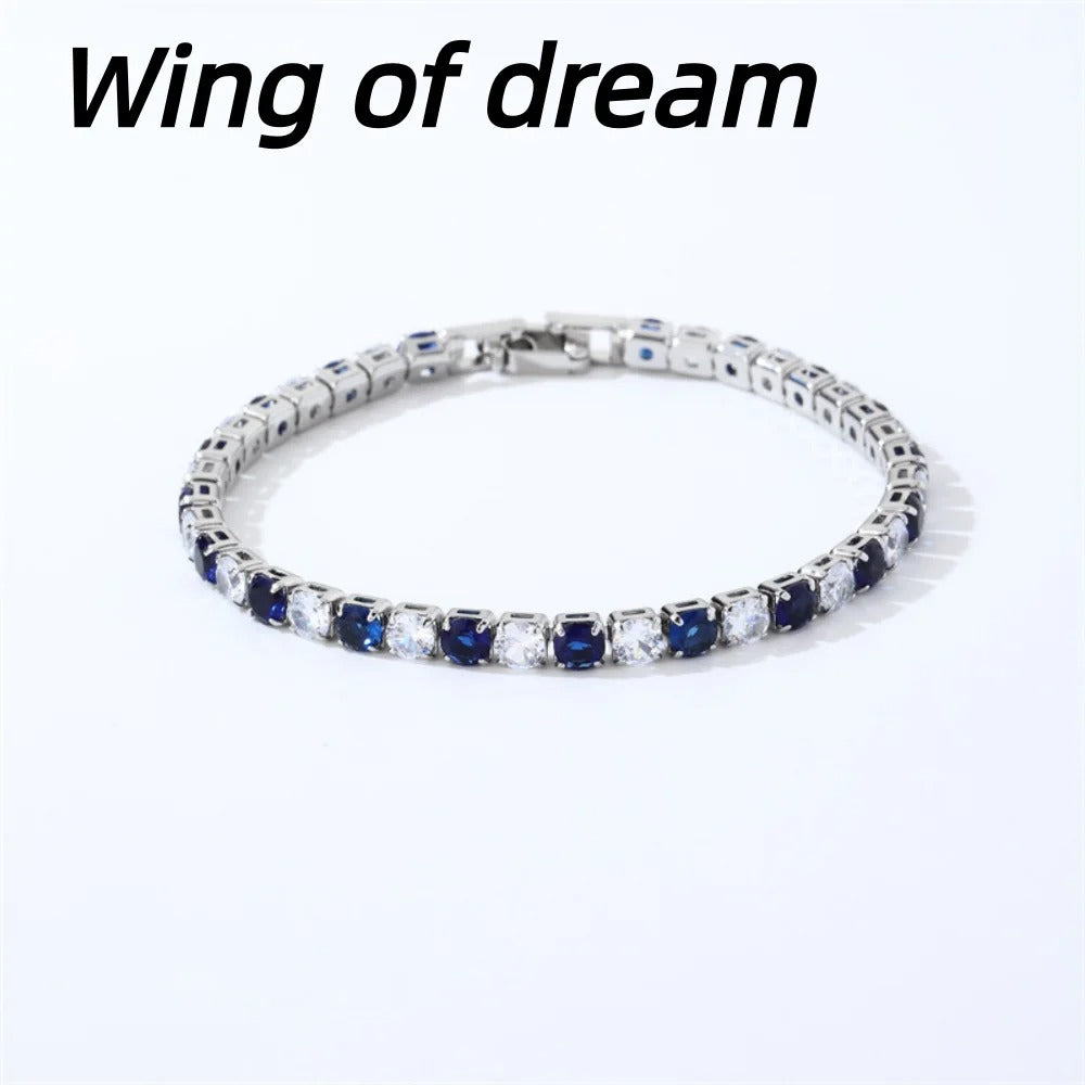 925 Sterling Silver Tennis Bracelet – 4mm Crystal Zircon Women’s Anniversary Gift Jewelry (16cm–21cm)