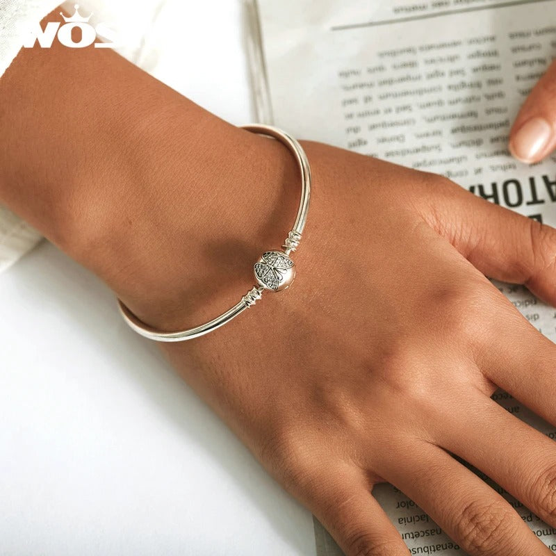 WOSTU 925 Sterling Silver Butterfly Bangle – Engraved “Spread Your Wings and Fly” Chain Bracelet Charm for Women CTB084