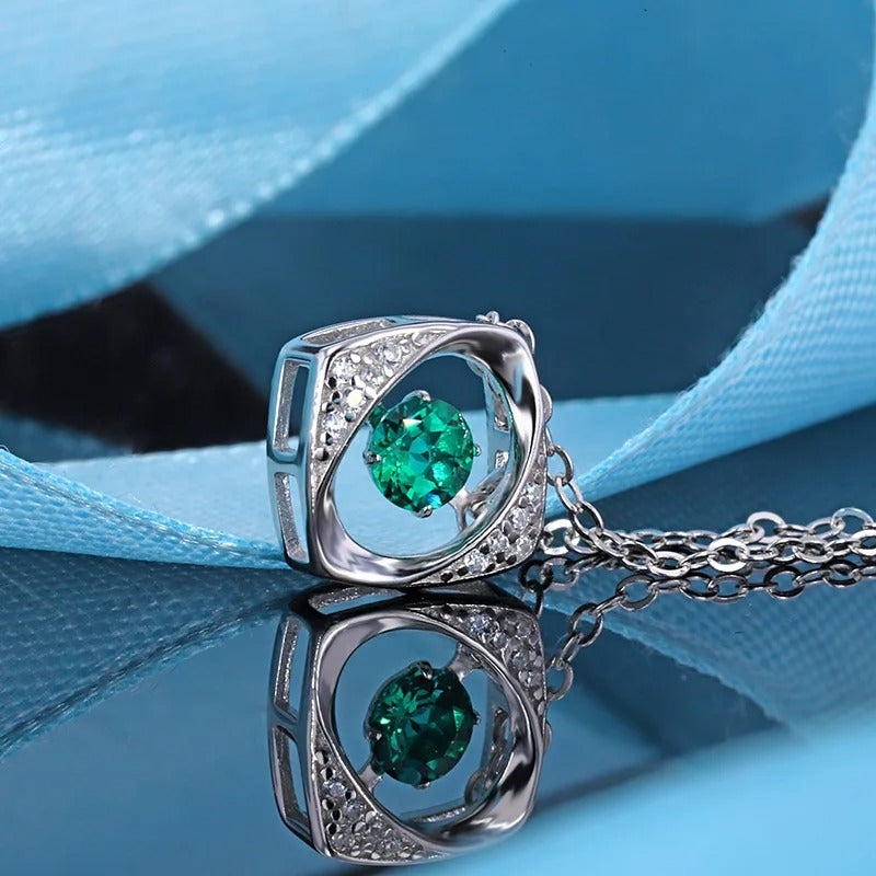 925 Sterling Silver Cat Eye Pendant Necklace – Fits Original Pandora Beaded Chain Fashion Jewelry for Women