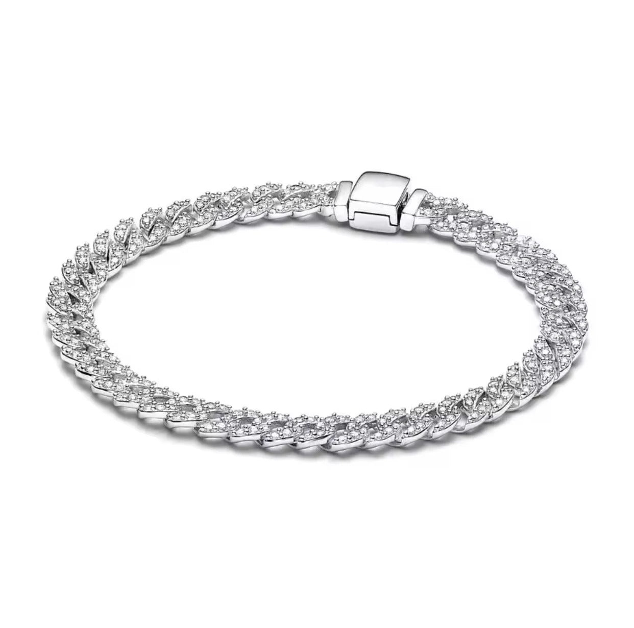 Luxurious 925 Sterling Silver Full Zircon DIY Charm Bracelet – Women’s Fine Jewelry Wedding & Anniversary Gift