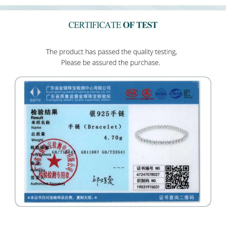 Bamoer 925 Sterling Silver Bead Ball Bracelet – Stretchable Elastic White Gold Plated Stackable Bracelet for Women BSB175