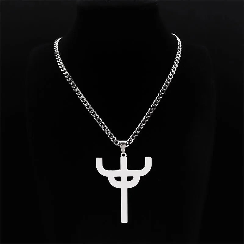 Gothic Judas Priest Stainless Steel Pendant Necklace – Silver Color Saint Chain Jewelry for Women & Men