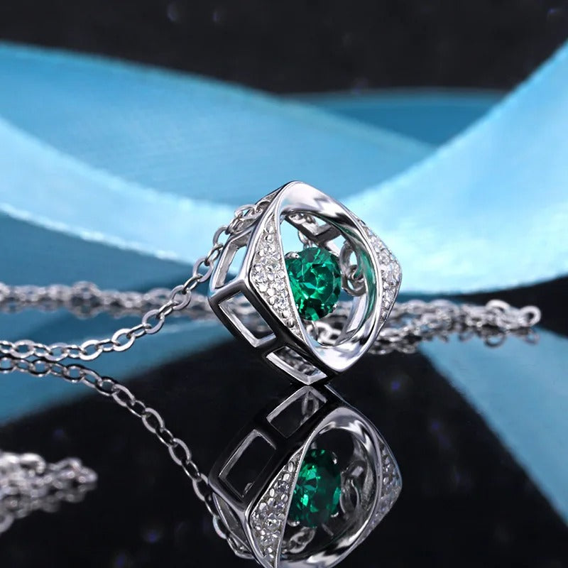 925 Sterling Silver Cat Eye Pendant Necklace – Fits Original Pandora Beaded Chain Fashion Jewelry for Women