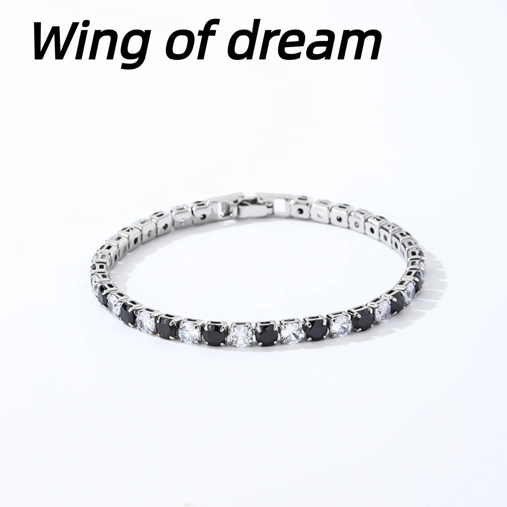 925 Sterling Silver Tennis Bracelet – 4mm Crystal Zircon Women’s Anniversary Gift Jewelry (16cm–21cm)