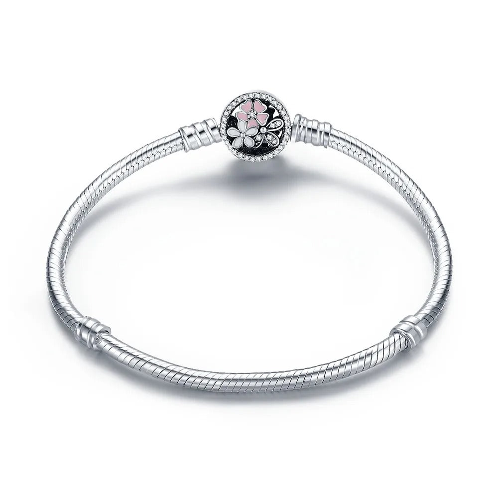 WOSTU 925 Sterling Silver Poetic Blooms Bracelet – Women’s Bangle Fit DIY Charms & Beads Original Jewelry Gift FBS919