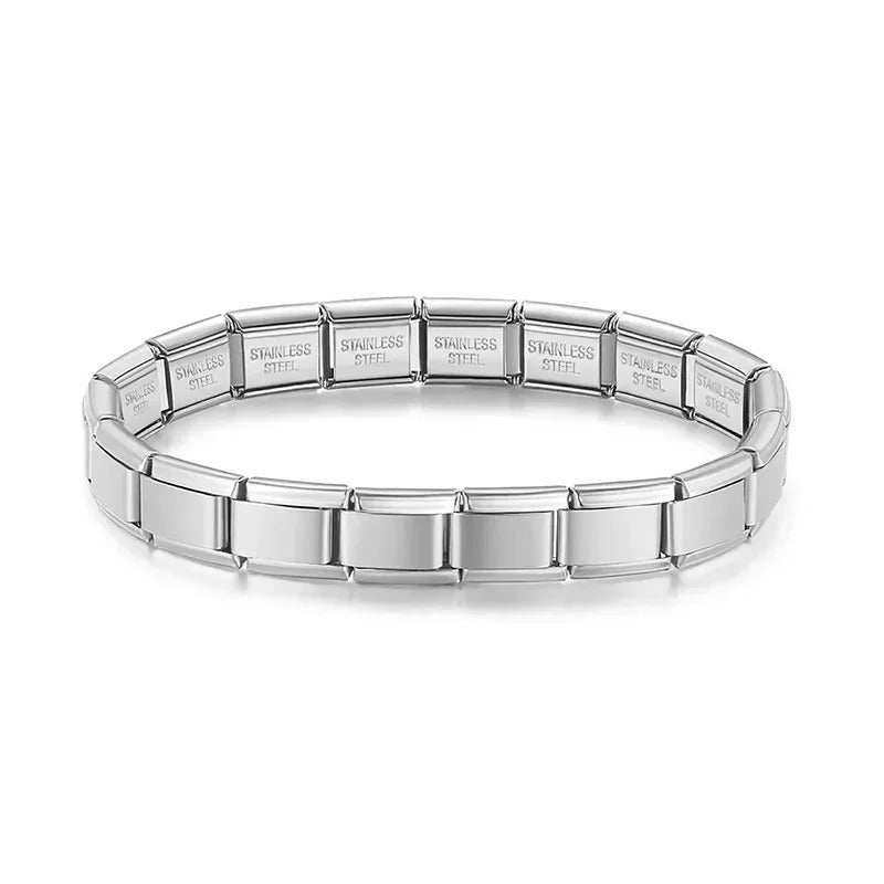 Hapiship 2024 Italian Style Elastic Charm Bracelet – Women’s 9mm Stainless Steel DIY Fashion Bangle
