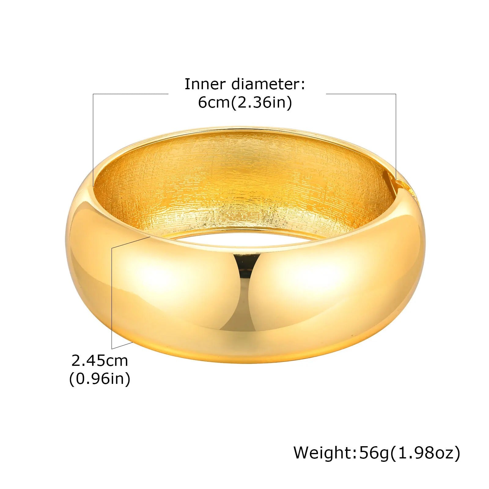 Simple Geometric Openable Chunky Bangle – Gold Plated Statement Bracelet for Women Party & Stackable Jewelry