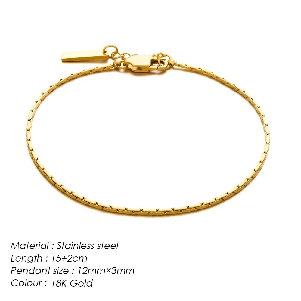 ELANDIS Stainless Steel Gold-Plated Adjustable Bracelet – Simple Men’s Jewelry, Holiday Gift