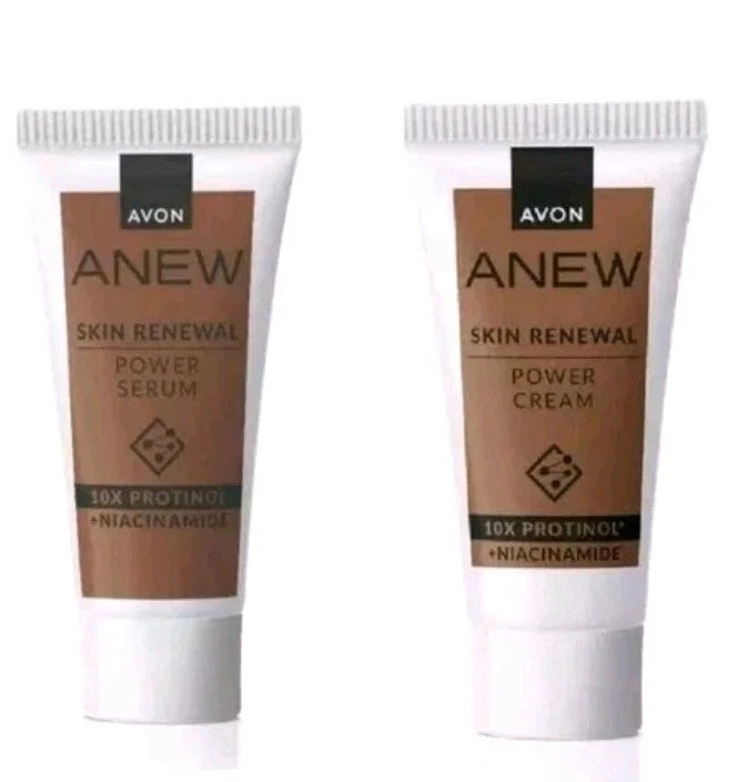 4 Avon Anew Skin Renewal Power Cream & Serum TRIAL SIZE X4 10ml Only £8