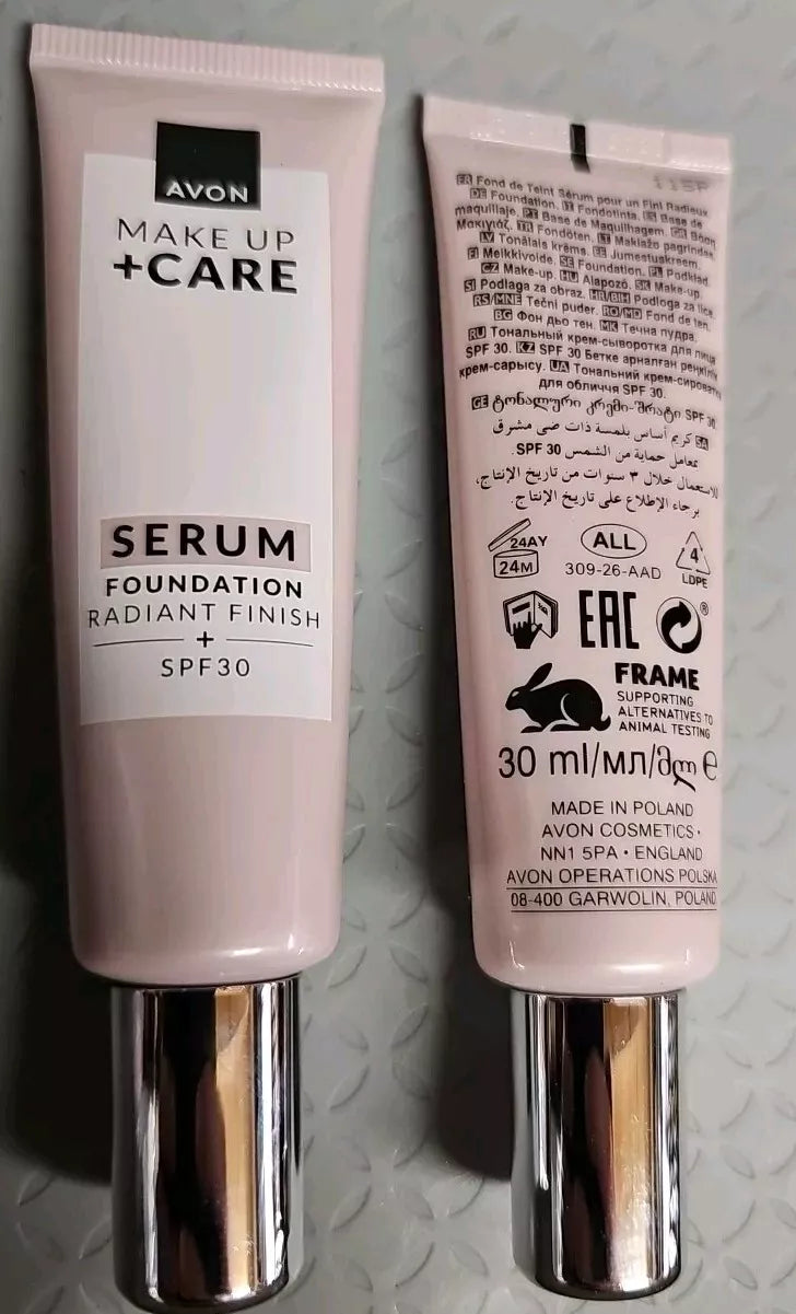 X2 Avon 3-in-1 Make-Up + Care Serum Foundation 2X 30ml SPF 30 115p Pale Pink