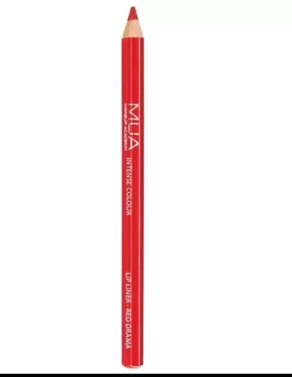 5pc MUA Lip Liner Pencil Red Drama Intense Colour + Integral Sharpener Sealed