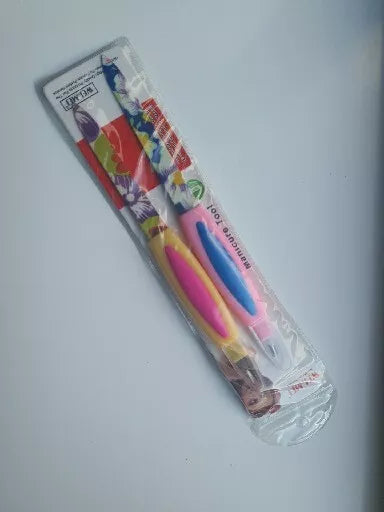 2pcCUTICLE PUSHER TRIMMER REMOVER Nail Pedicure Manicure Dead Skin Nail Art Tool