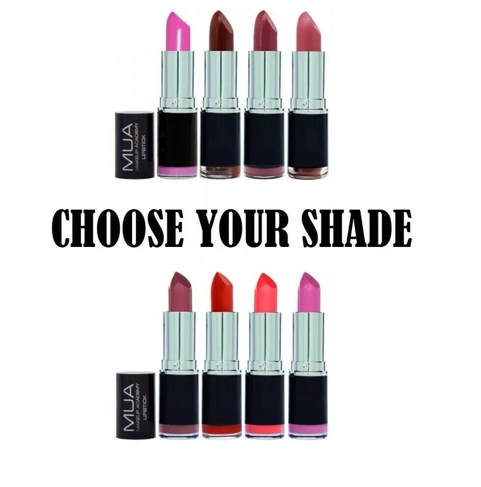 MUA Make Up Academy Lipstick in Black Case - CHOOSE YOUR SHADE