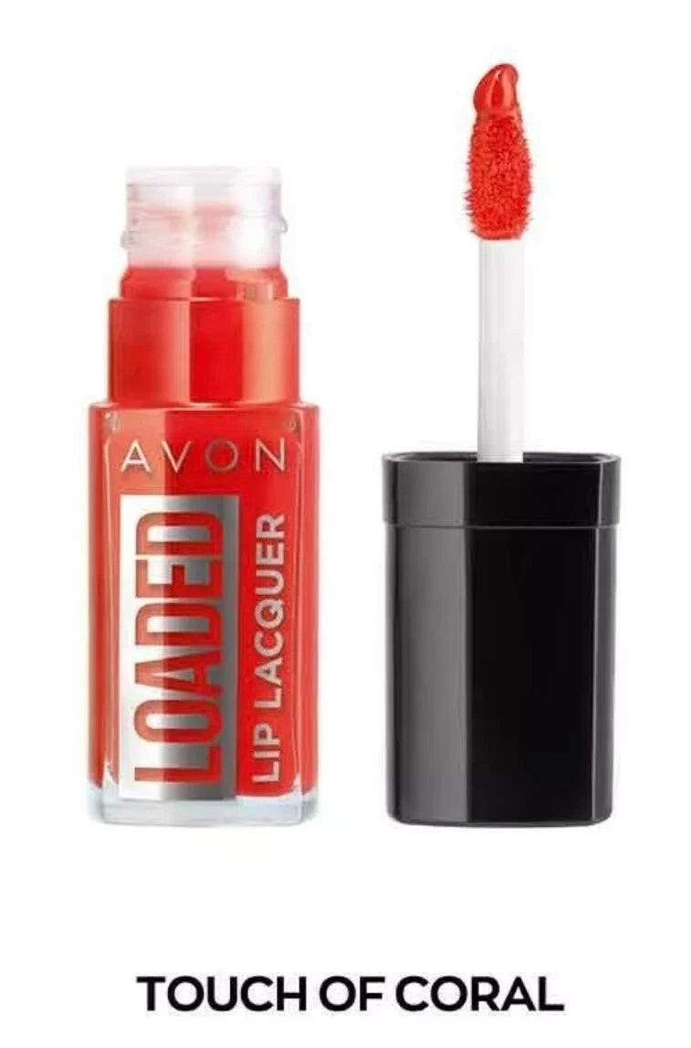 2pc AVON Loaded Glossy Lip Lacquer in Touch Of Coral only £5.49