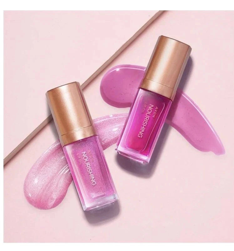 Avon Nourishing Lip Oil Lip Gloss SPF12 Shimmering Petal And Blossom 1 Of Each