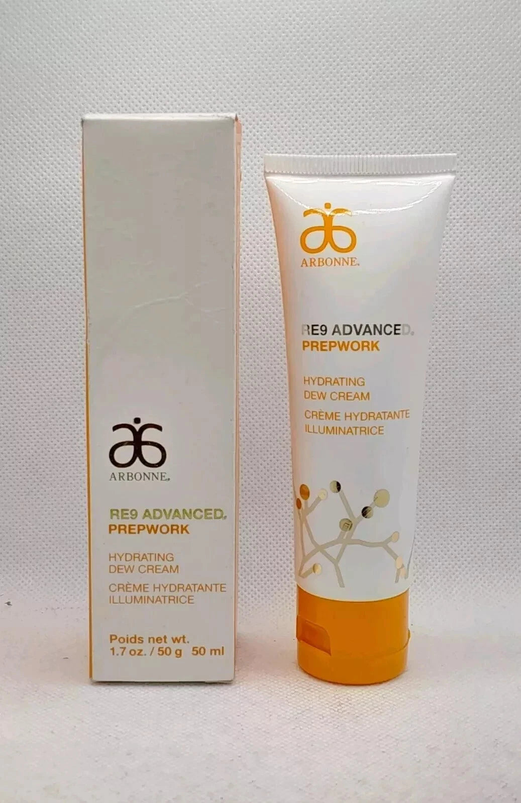 Arbonne RE9 Advanced Prepwork Hydrating Dew Cream 50ml New Unsealed Damaged Box