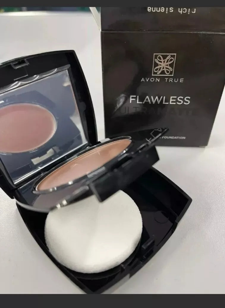Avon True Colour ideal Flawless 3x Cream to Powder Foundation Rich sienna dark