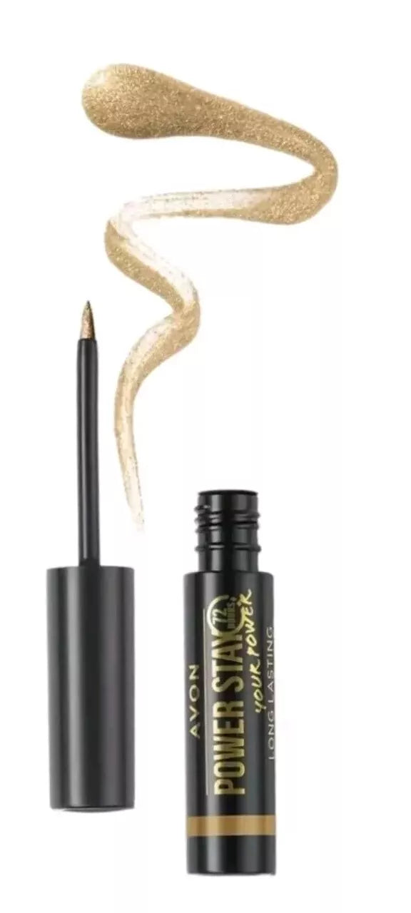Avon Power Stay 72 Hours Long Lasting Liquid Eyeliner In *Gold Rush* Sale