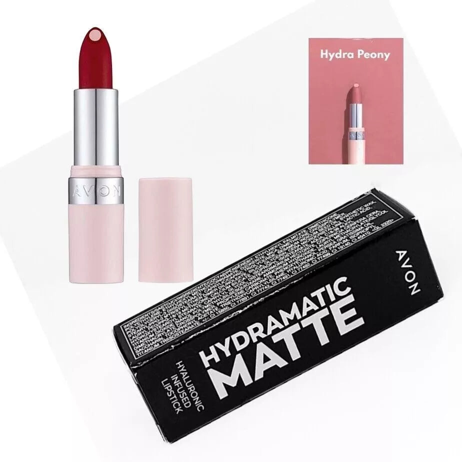 2 For £11 ** Avon Hydramatic Matte Hyaluronic Infused Lipstick *Hydra Peony*