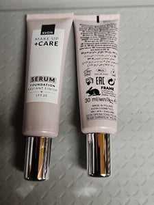 X2 AVON BRAND NEW 3-in-1 MAKE-UP + CARE Serum Foundation 30ML IN Caramel 420g