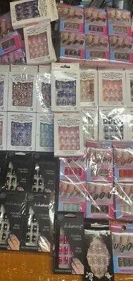 Clearance Joblot Stick On Nails Joblot Offer  ** Random 5 Packs ** ONLY £10