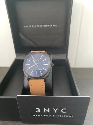 3NYC Wristwatch High quality Brand New Boxed Great gift Brown Black LAST ONE
