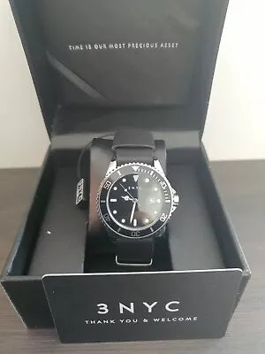 3NYC Wristwatch Black High quality Brand New Boxed Great gift BOX7