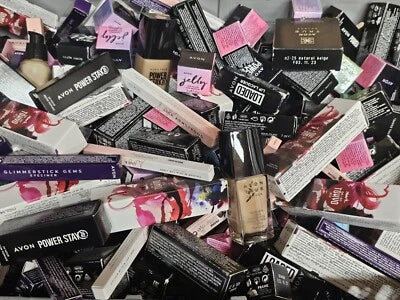 10 items in box mixed lot nails EYELINERS body cream eyes Avon Clearance Stock
