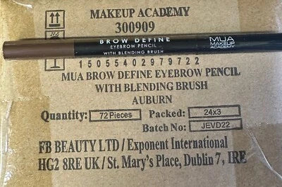 72 MUA Brow Define Eyebrow Pencil With Blending Brush RRP £180+ Wholesale Bulk