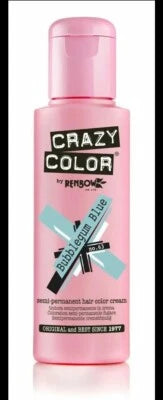 Box Of 4 Bottles CRAZY COLOR SEMI PERMANENT crazy bubblegum blue HAIR DYE