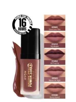 Avon Power Stay 16 Hours Liquid Lip Colour Shade *Nighthawk* Sale Now On X2