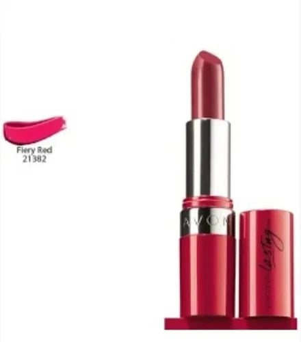 Avon Extra Lasting Lipstick Rouge à Lèvres Shade *Fiery Red* Discontinued Sale