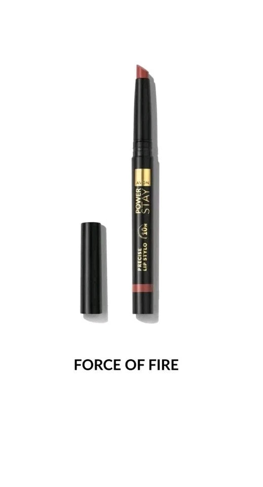 Avon Power Stay 10 Hour Precise Lip Stylo In *Force Of Fire* New Damaged Box