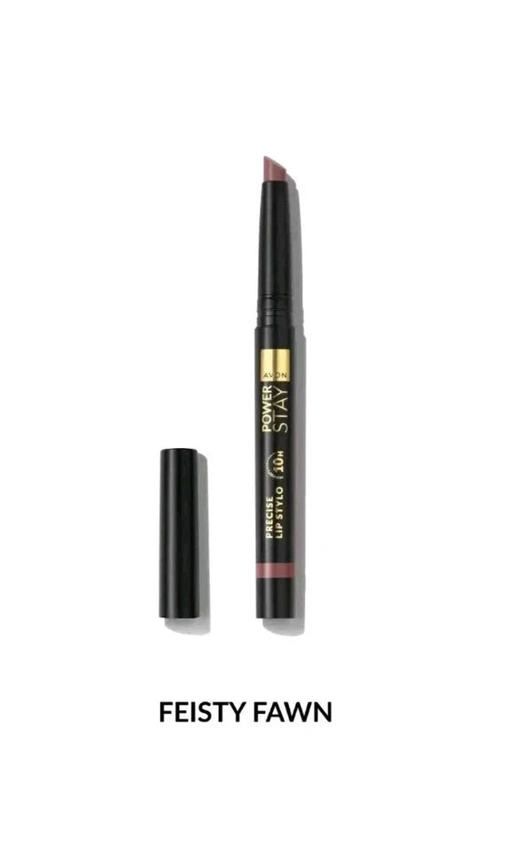 Avon Power Stay 10 Hour Precise Lip Stylo In *Feisty Fawn* New Damaged Box