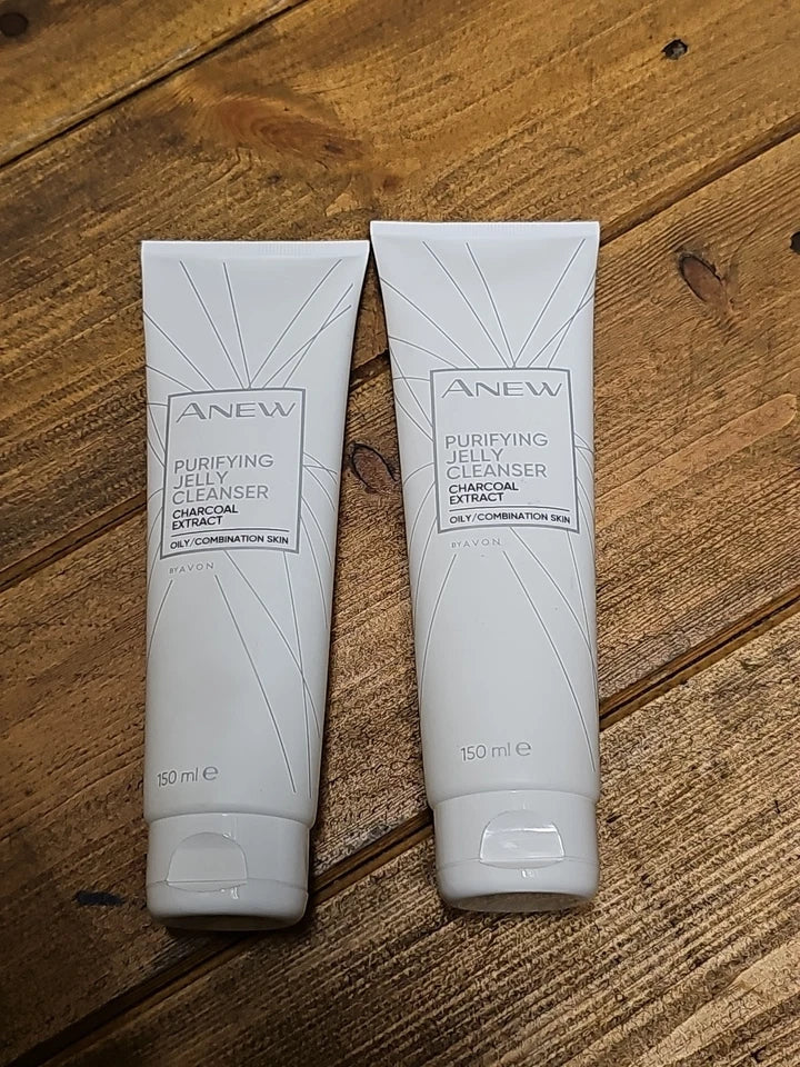 X2 Avon Anew Purifying Jelly Cleanser Charcoal Extract - 150ml - FREE Delivery