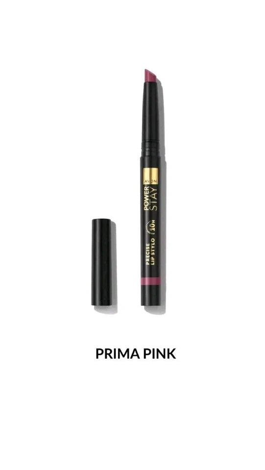 Avon Power Stay 10 Hour Precise Lip Stylo In *Prima Pink* New Damaged Box