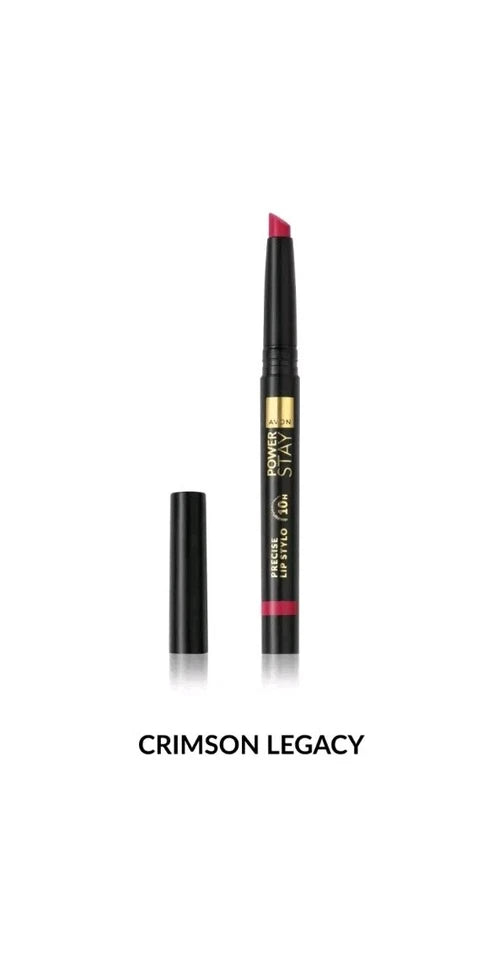 Avon Power Stay 10 Hour Precise Lip Stylo In *Crimson Legacy* New Damaged Box