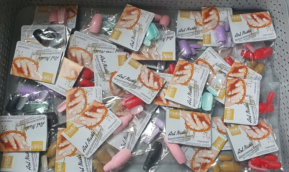 5 Packs False Nails Dudustrong Full Nail Acrylic Nails  RANDOM 5 COLOURS