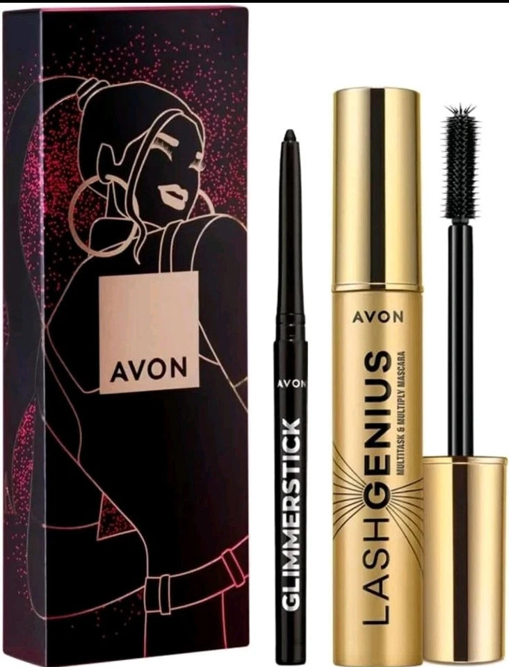 Avon Lash Genius Gift Set with Mascara & Glimmerstick Eyeliner in Blackest Black